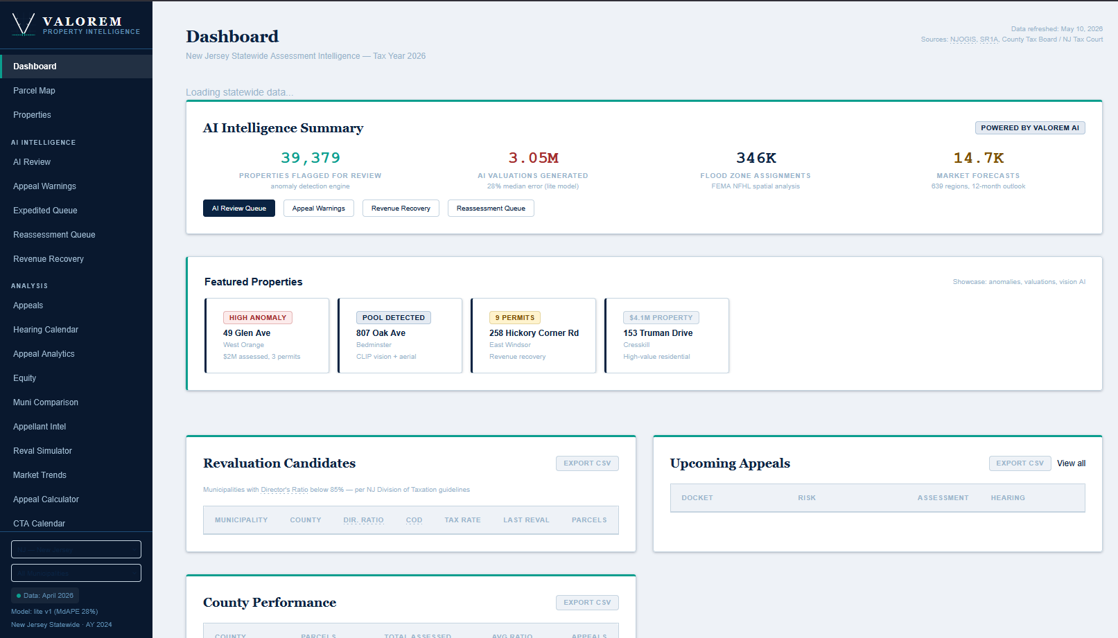 Valorem, an agent-powered property intelligence product built by Bridges